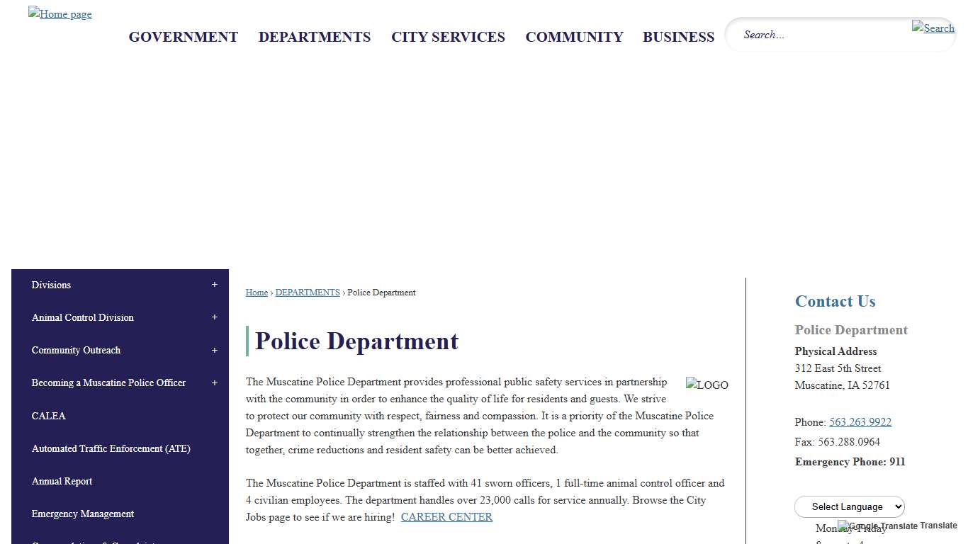 Police Department Muscatine, IA - Official Website